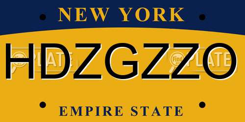 HDZGZZO New York License Plate