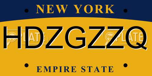 HDZGZZQ New York License Plate
