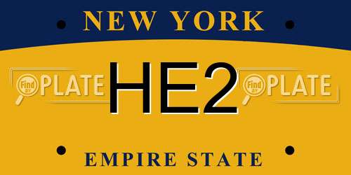 HE2 New York License Plate