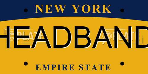 HEADBAND New York License Plate