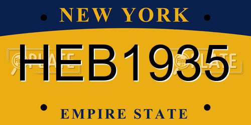HEB1935 New York License Plate