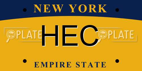 HEC New York License Plate