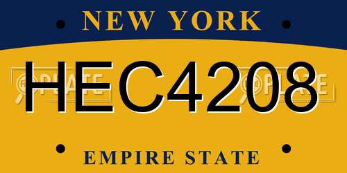 HEC4208 New York License Plate