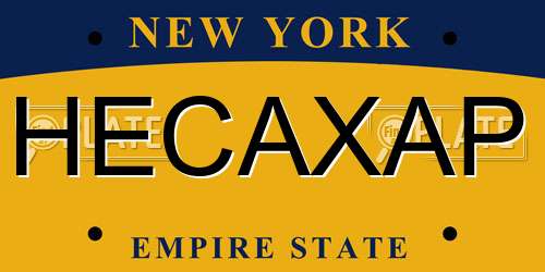 HECAXAP New York License Plate