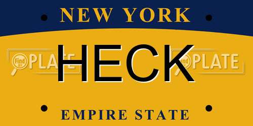HECK New York License Plate