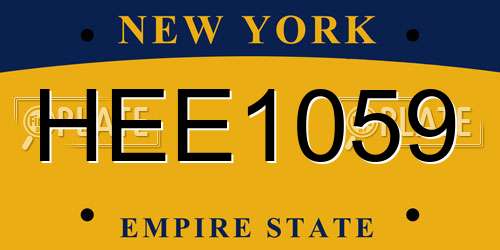 HEE1059 New York License Plate
