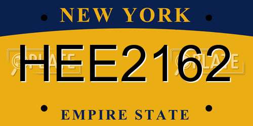 HEE2162 New York License Plate
