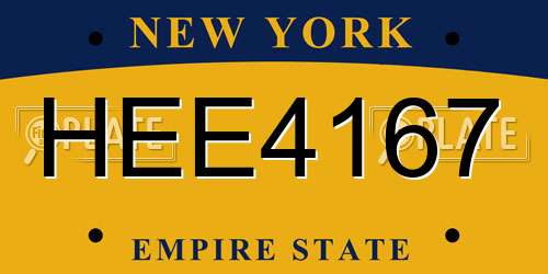 HEE4167 New York License Plate