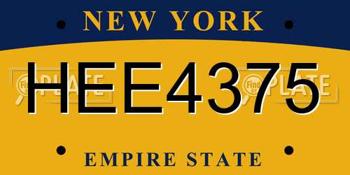 HEE4375 New York License Plate