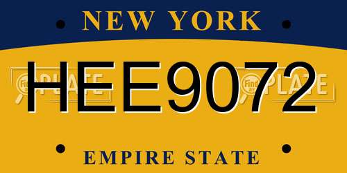 HEE9072 New York License Plate