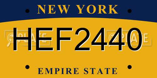 HEF2440 New York License Plate