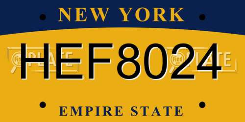 HEF8024 New York License Plate