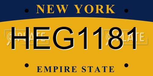 HEG1181 New York License Plate
