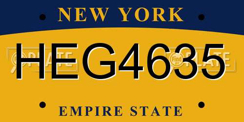 HEG4635 New York License Plate