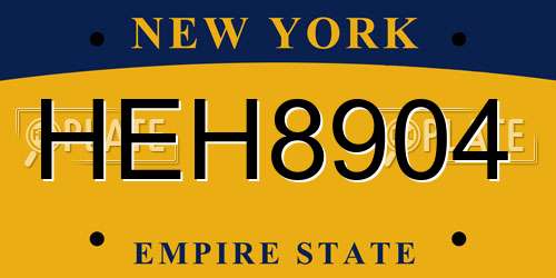 HEH8904 New York License Plate