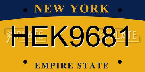 HEK9681 New York License Plate