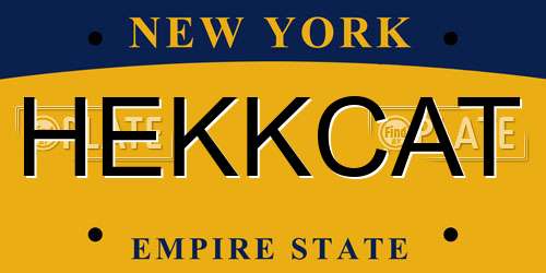 HEKKCAT New York License Plate