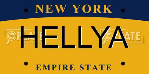 HELLYA New York License Plate