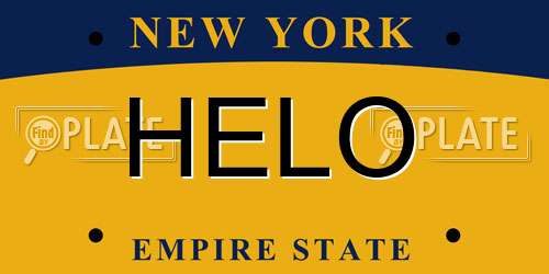 HELO New York License Plate