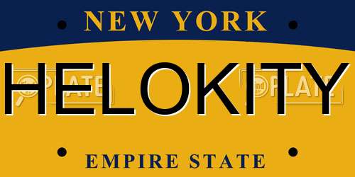 HELOKITY New York License Plate