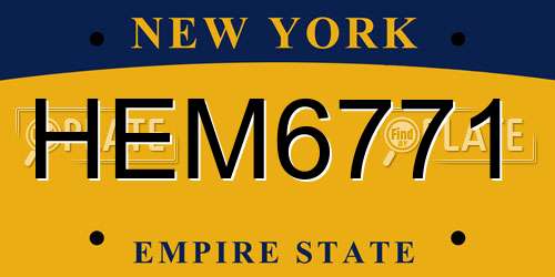HEM6771 New York License Plate