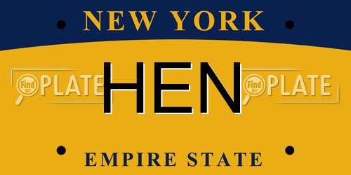 HEN New York License Plate
