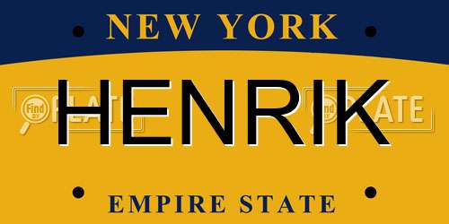 HENRIK New York License Plate