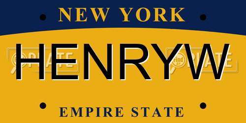 HENRYW New York License Plate