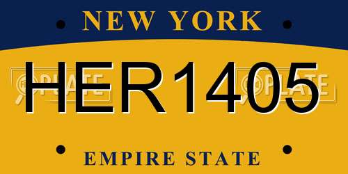 HER1405 New York License Plate