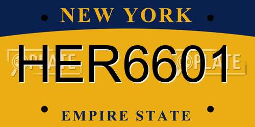 HER6601 New York License Plate