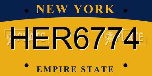 HER6774 New York License Plate