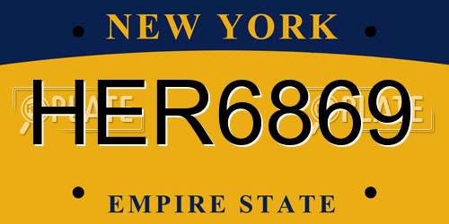 HER6869 New York License Plate