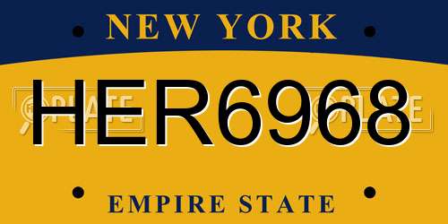 HER6968 New York License Plate