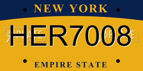 HER7008 New York License Plate