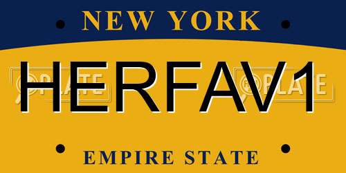 HERFAV1 New York License Plate