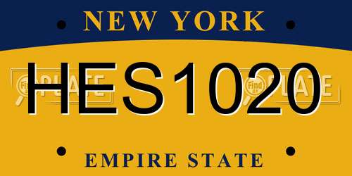 HES1020 New York License Plate
