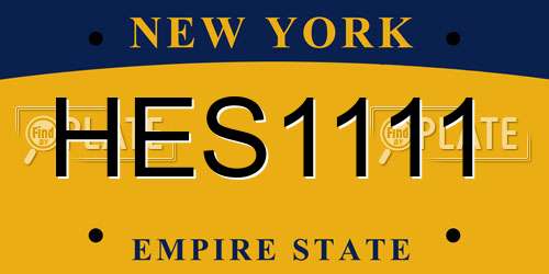 HES1111 New York License Plate