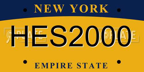 HES2000 New York License Plate