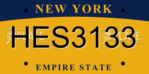 HES3133 New York License Plate