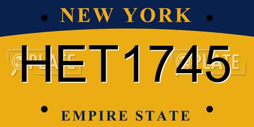 HET1745 New York License Plate