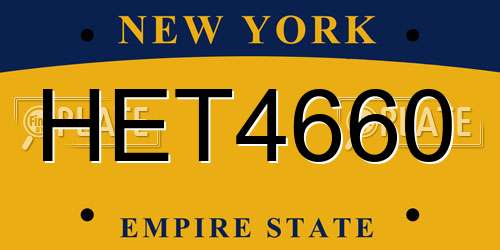 HET4660 New York License Plate