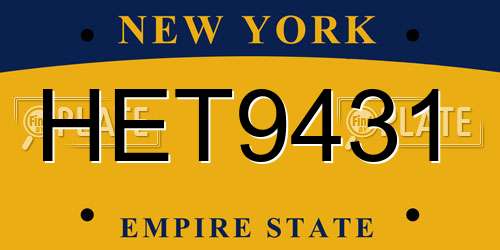 HET9431 New York License Plate