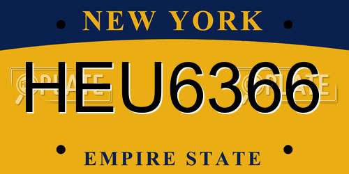 HEU6366 New York License Plate