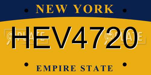 HEV4720 New York License Plate