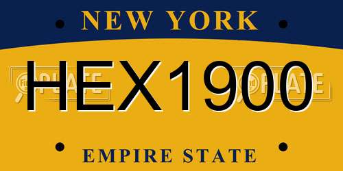 HEX1900 New York License Plate
