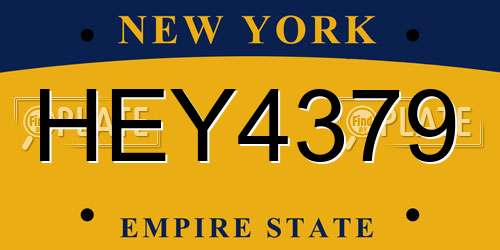 HEY4379 New York License Plate