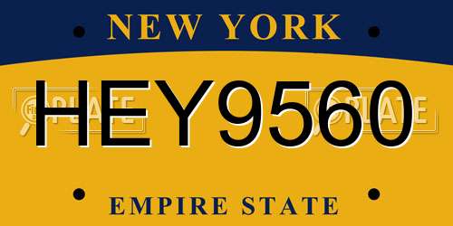 HEY9560 New York License Plate