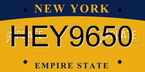 HEY9650 New York License Plate