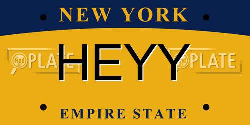 HEYY New York License Plate