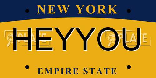 HEYYOU New York License Plate